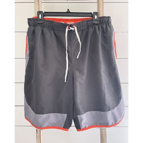 Nike Men's Swim Trunks/Board Shorts Gray/Orange Size L - Picture 1 of 10